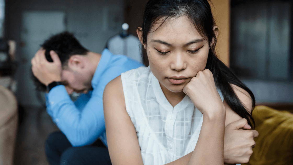 Couple experiencing emotional stress during divorce