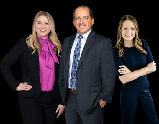 Divorce Attorneys Team. Eric A. Navarrette, Abigail E. Grieve, and Rachel S. Bartek.